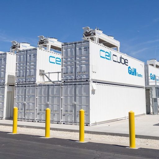 An industrial-scale battery storage facility at G&W Electric in Bolingbrook, which was installed in 2024. (Capitol News Illinois file photo)