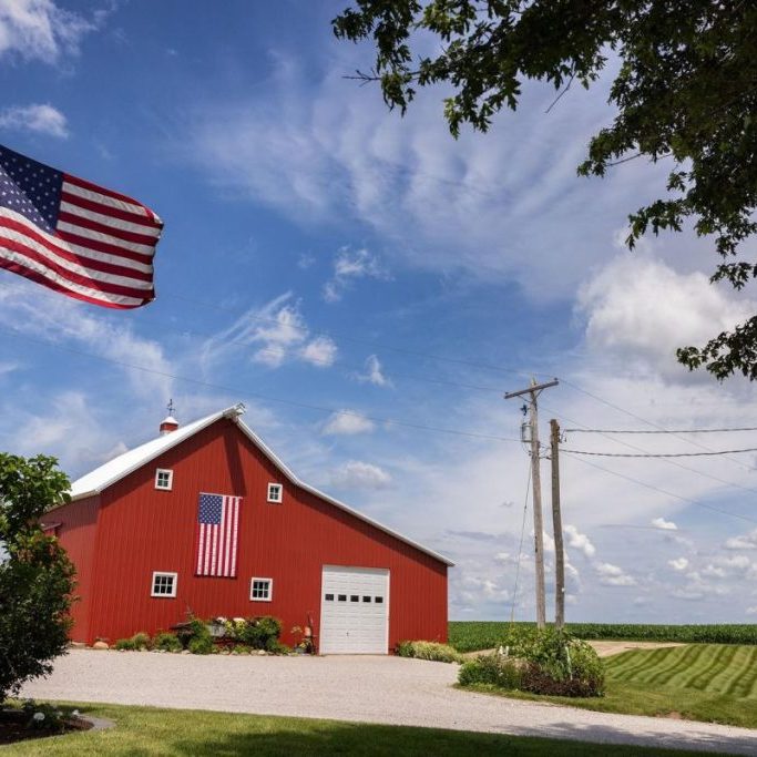 Leonard and Brenda Luxamore of Mercer County display “Old Glory” around their farm in honor of America’s 250th anniversary. (Photo by Catrina Rawson of Farm Week) 
